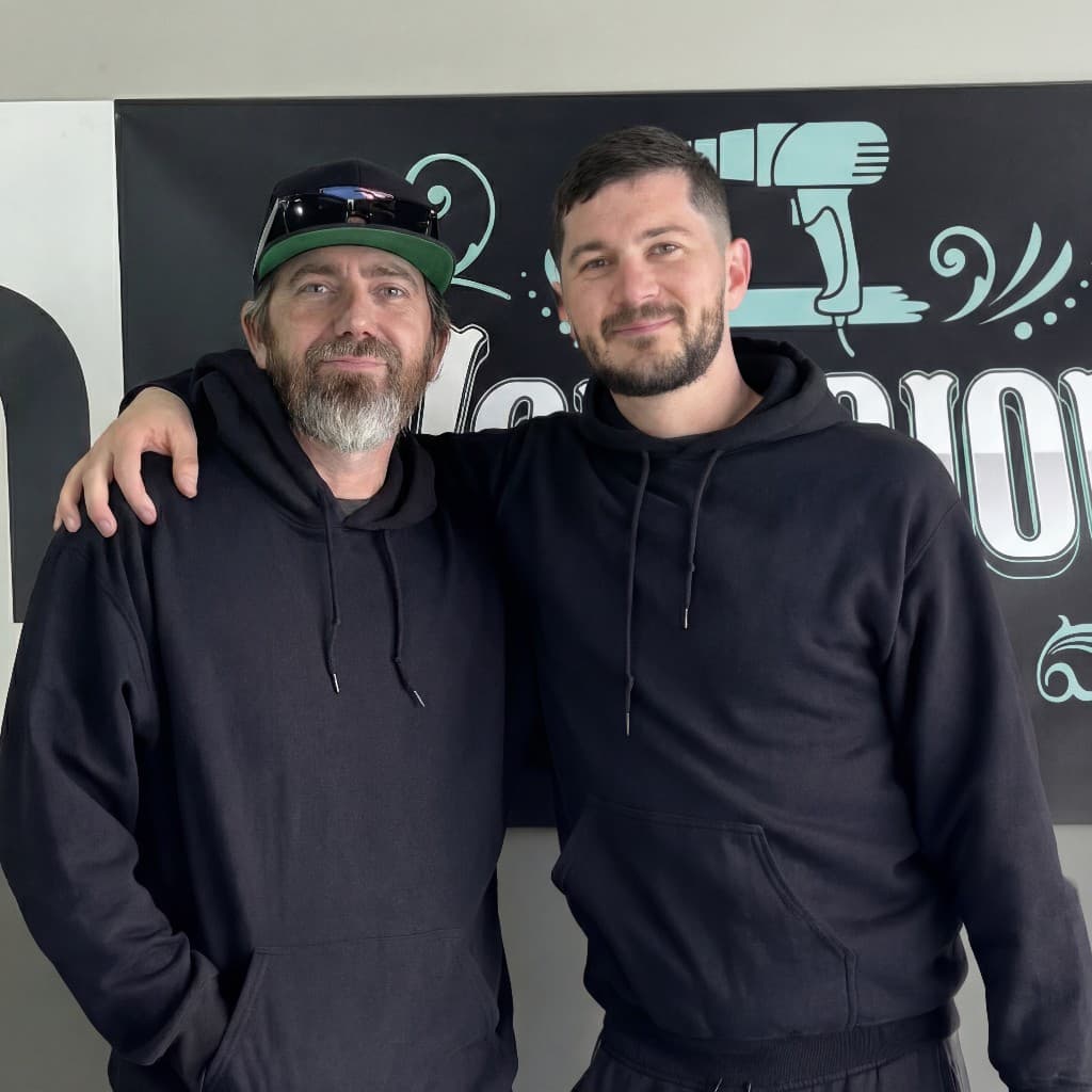 Elliot Baker and Mike at Global Tint HQ